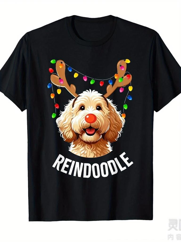 Christmas Goldendoodle Reindeer Doodle Dog Reindoodle Dog T-Shirt for Men Women