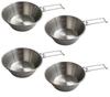 Seekdem Походная нержавеющая сталь Сьерра Кружка Набор из 4 с 2 Хранение Серебряный Мерный Маленькая Сторона для Соло Групповые Сумки, Кружка, Кружка, Тарелка, Тарелка, Кемпинг,