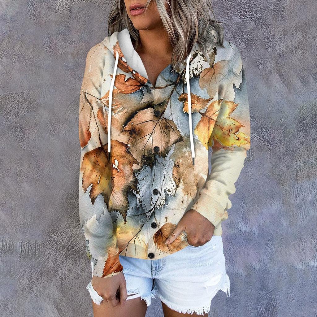 Женская толстовка с капюшоном, свободная спортивная куртка с длинными рукавами и принтом