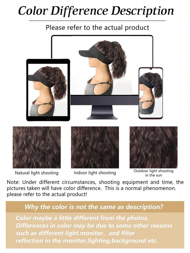 Синтетический хвостик, регулируемый парик, бейсбольная кепка с волнистыми короткими волосами, подходит для женских ежедневных вечеринок и занятий спортом