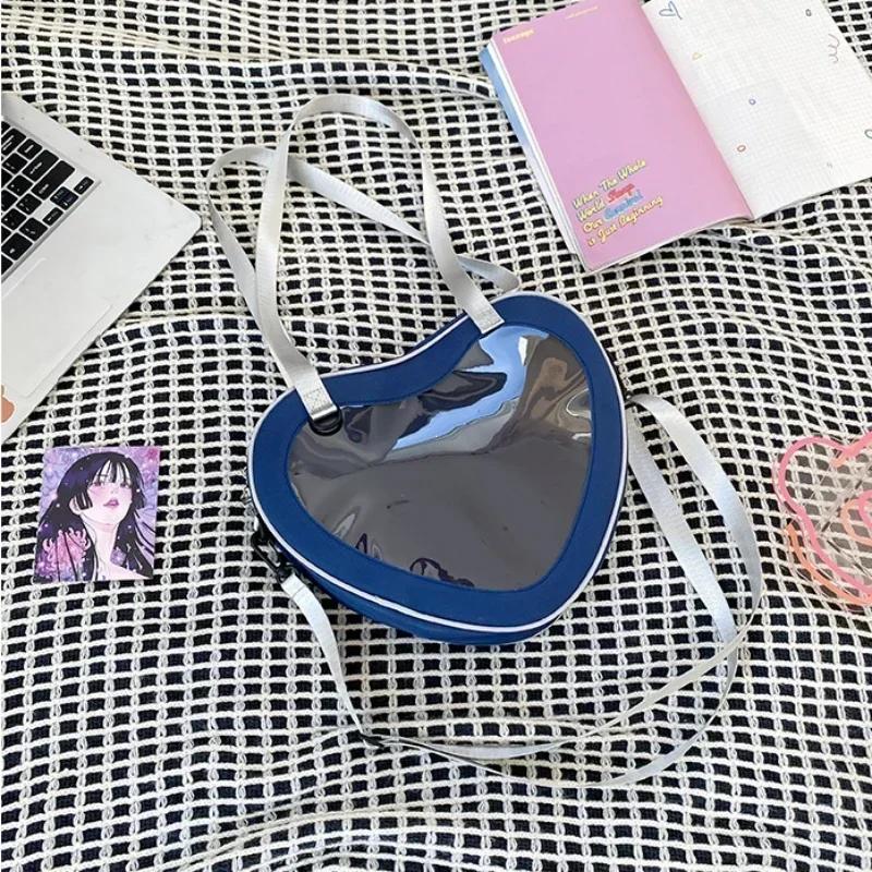 Women Love Heart Design Itabag New Transparent Crossbody Bags Girls Purses and Handbags Ita Bag for Girls JK Uniform Bag