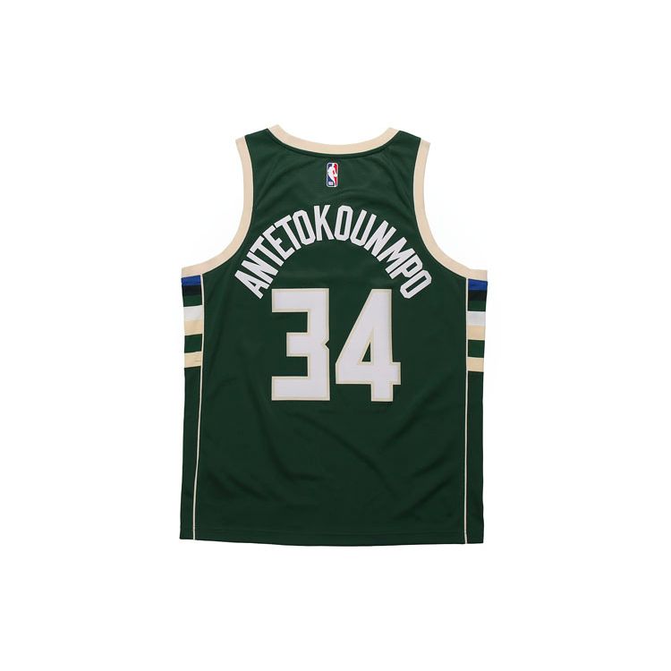 Nike Баскетбольная майка NBA Milwaukee Bucks Giannis Antetokounbpo #34 Fan Edition, мужская майка, елово-зеленая 864489-323