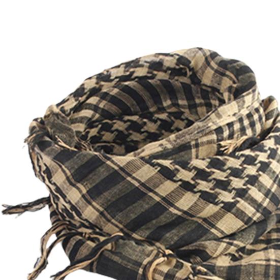 Unisex Scarf Cotton Shawl with Tassels Plaid Pattern Keffiyeh Scarf for Winter Work Street Wear