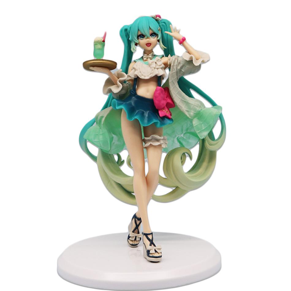 18 см Аниме Фигурка Хатсуне Мику Сладкие Сладости Дыня Содовая Айсберг Стоячая Фигурка Милая Игрушка Подарок Коллекция Фигурка Действия ПВХ Куклы