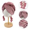 Breathable Headwear Cap with Tassels Beanie Bonnet Casual Hijab Women