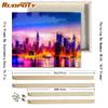 Color Landscape Diy Painting By Numbers Kits Hand Painted Paint By Numbers For Living Room Home Decors 40*50cm With Diy Frame