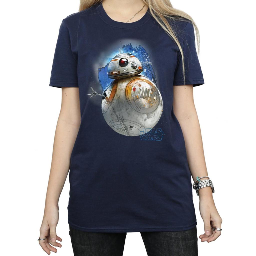 Star Wars Womens/Ladies The Last Jedi BB-8 Brushed Cotton Boyfriend T-Shirt