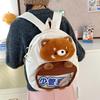 Plush Little Raccoon Cartoon Backpack With Large Capacity For Students Use