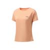 Футболка Li Ning Running Series с логотипом, однотонным светоотражающим круглым вырезом и коротким рукавом, женские топы кремово-оранжевого цвета ATSR252-4