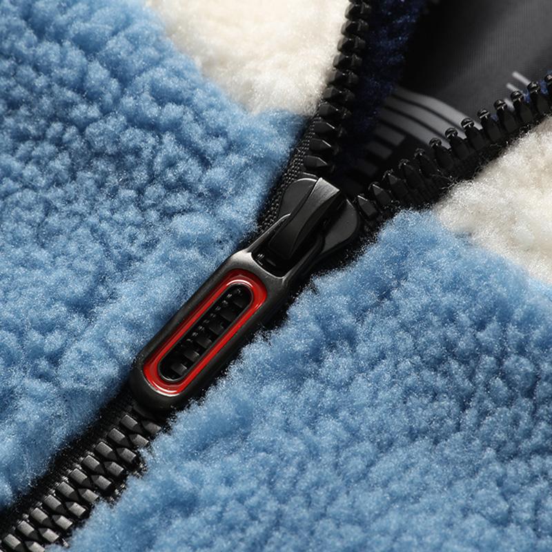 Зимняя флисовая пушистая куртка, уличная одежда, пальто на нечеткой молнии, мужская осенняя легкая бархатная куртка из баранины