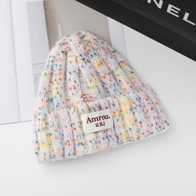 Шляпа Женская Осень и Зима Новая Универсальная Шерстяная Шляпа Теплая Защита Ушей Ветрозащитная Вязаная Шапка Холодная Шапка