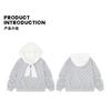 Womens Loose Fit Hooded Sweatshirt Star Print Patchwork Side Stripe Casual Top Petites