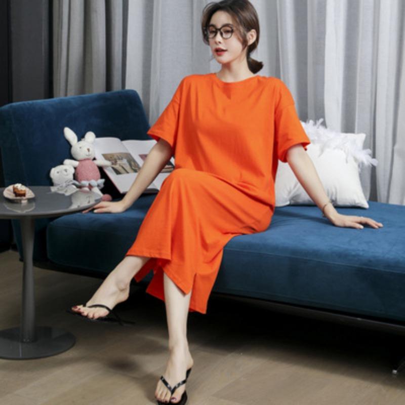 YYFS Women's Fashion Summer Spring Short Sleeve O-Neck Loose Waistline Casual Dresses