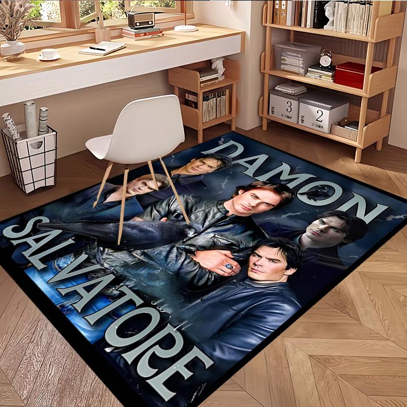 Damon Salvatore Print Rug, Washable Floor Carpet, For Entryway Dorm Laundry Room Office Study, Home Decor Birthday Christmas Gift
