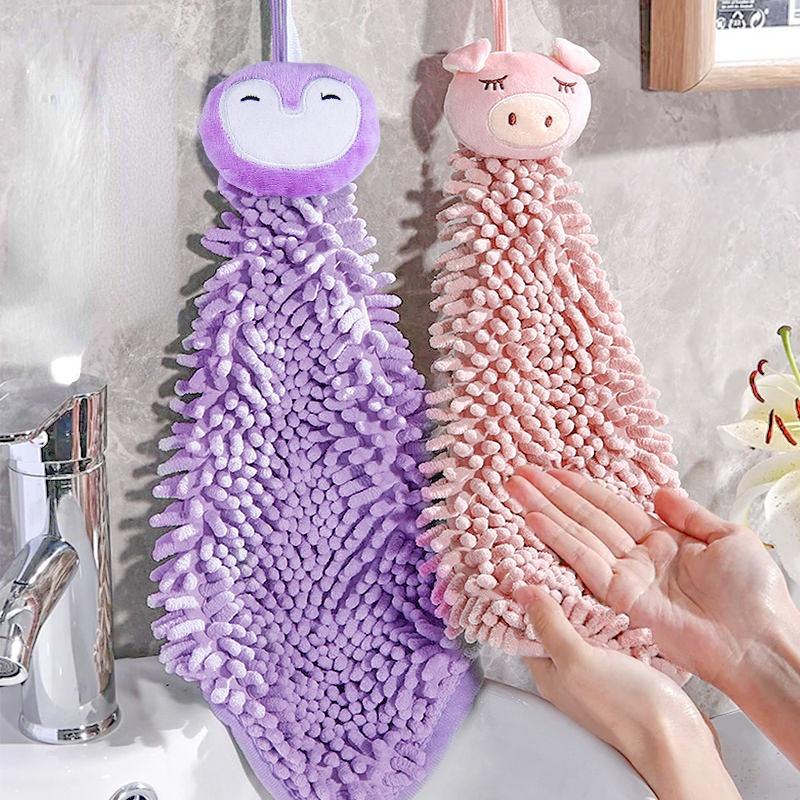 Кухонное полотенце, подвесное синельное утолщенное красивое не падающее полотенце, впитывающее быстросохнущее квадратное полотенце