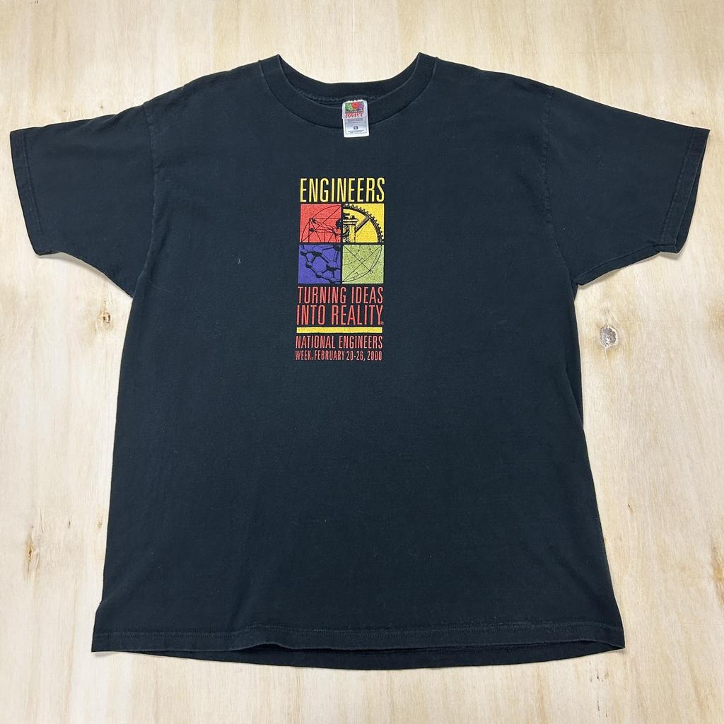 Vintage 2000 Engineers Week Carngie Shirt Mens XL Black Fruit Of The Loom Tee Unisex T-Shirt