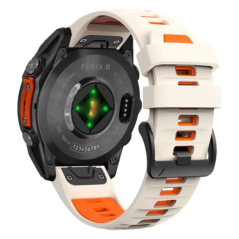 QuickFit Silicone Strap For Garmin Fenix 8 7X Pro 51mm/Enduro 3/Quatix/Tactix 7/Descent Mk2 Mk2i/D2 Mach 1 Watch Band Bracelet