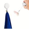 Retractable Towel Clip Self Adhesive Wall Mounted Pull Keyring Hanger for Kitchen Bathroom