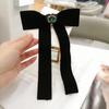 Vintage Velvet Bow Tie Brooch Fabric Crystal Bowknot Necktie Shirt Collor Luxulry Wedding Jewelry Gifts For Women Accessories