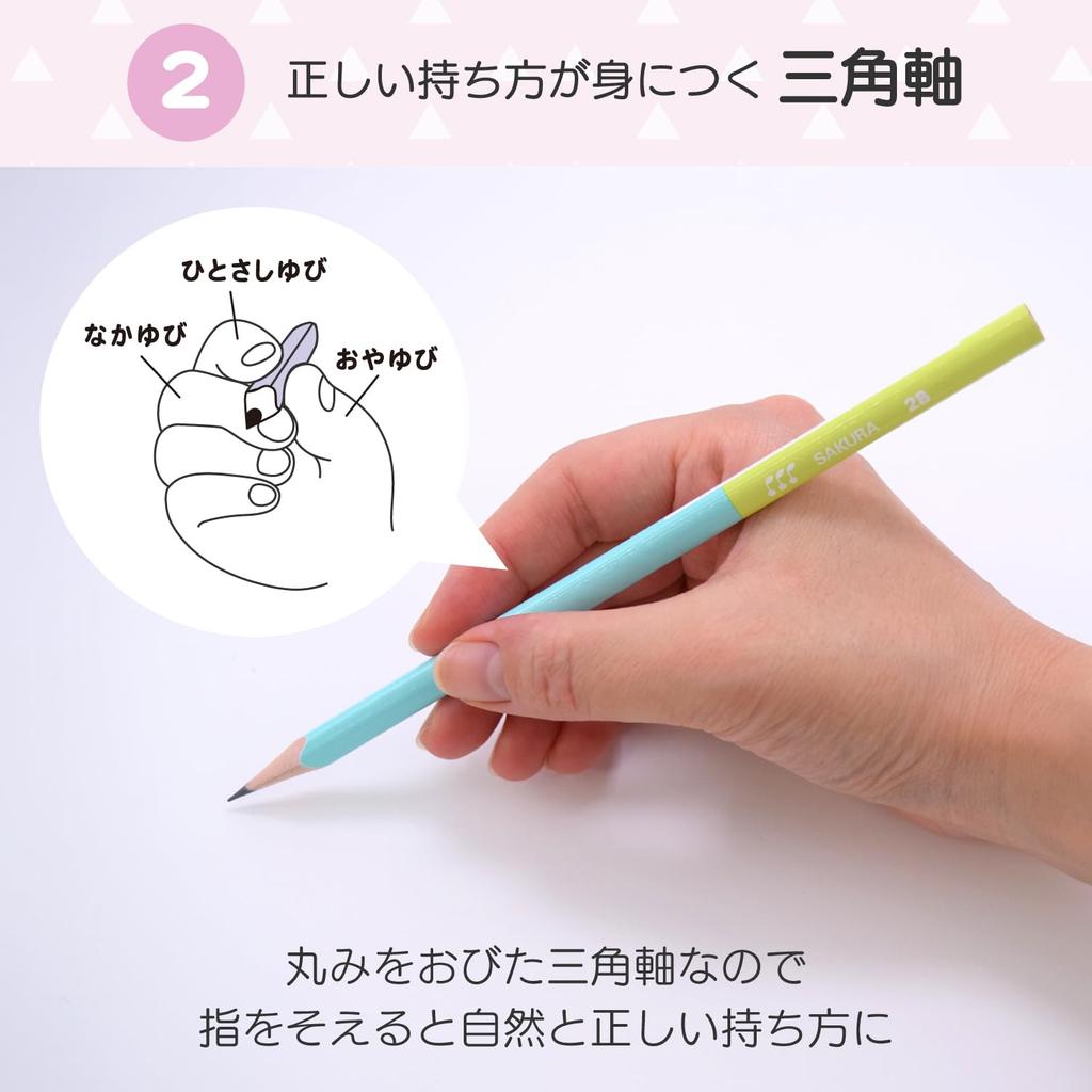 Школьные карандаши Sakura Writing, 2B, Треугольные, 12 Карандашей Cray-Pas, Канцелярские товары, A, Карандаши, GE2B3-A