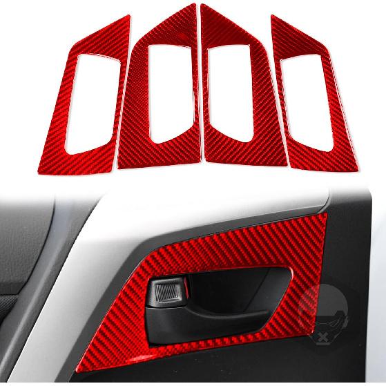 for Toyota RAV4 2013-2018 Accessories Window Switch Panel Red | Real Carbon Fiber, for Toyota RAV4 2013 2014 2015 2016 2017 2018, Interior Trim