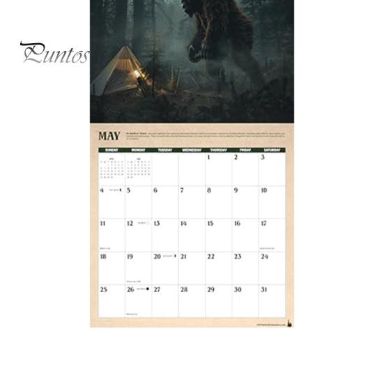 Настенный календарь 2025 года «Легенды снежного человека» Ежемесячный календарь-планировщик Подвесной календарь с иллюстрациями снежного человека для любителей приключений