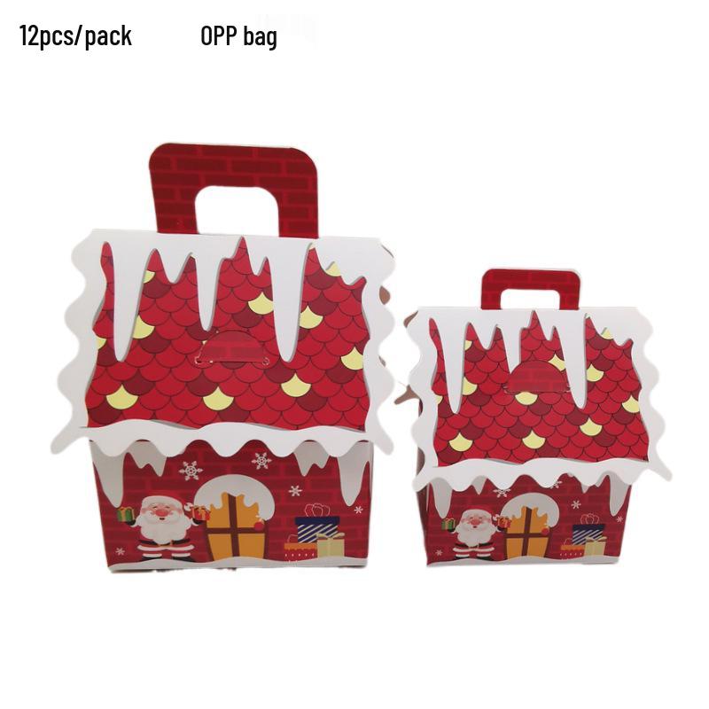 Gingerbread House Christmas Candy Gift Box – Small Cookie Favor Box for Parties