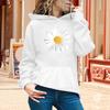Autumn Spring Hoodie with Big Front Pocket Flower Printing Long Sleeve with Elastic Cuffs Pullover Thic Hooded Sweatshirt Daily Wear Sport Top