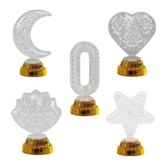 Rechargeable Night Light Stepless Dimmable Touch Lamp with USB Port Moon Star Heart Shape Bedside Lamp