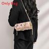 Trendy Small Cylinder Purse With Chain Strap And Secure Lock For Casual Outings