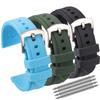 Watchband Rubber Smart Watch Band Strap 22mm 24mm 26mm Black Green Blue Women Men Waterproof Soft Silicone Watchband Accessories Buckle