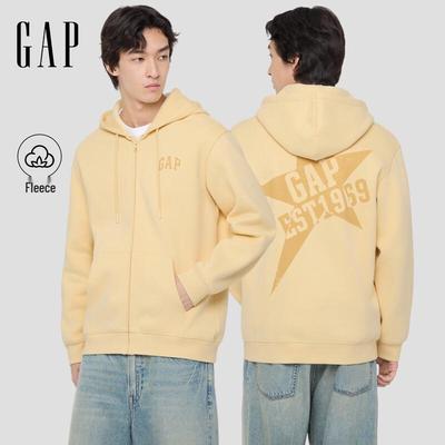 Gap Унисекс Зимняя Толстовка с Капюшоном из Флиса с Потертым Логотипом 2025