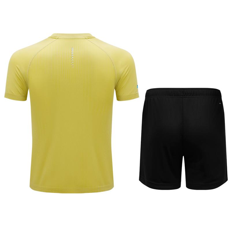 Li-Ning Модная Универсальная Футболка с Круглым Вырезом и Коротким Рукавом Быстросохнущая Дышащая Пятиточечные Шорты Повседневный Спортивный Костюм Унисекс Костюм AATW013-4