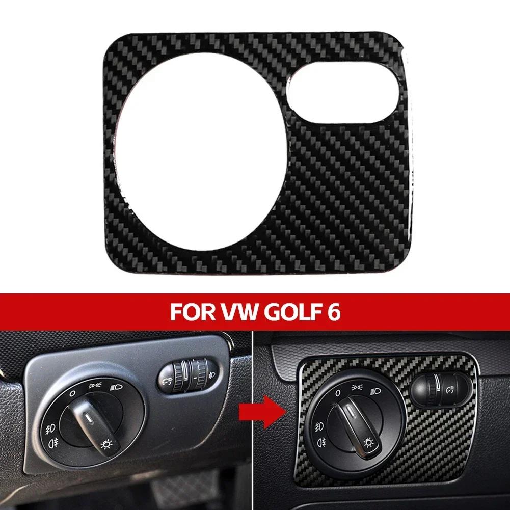 Наклейка на рамку переключателя фар автомобиля из углеродного волокна, устойчивая к царапинам, простая в установке, для VW Golf 6 R MK6 Scirocco 09-16