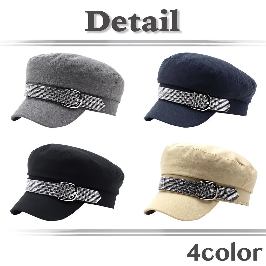 Морской картуз газетчика для Going CZ288 [Белый Клык], Стразы, Блестящий, Кепка, Шляпа, На выход, Путешествия, Женский, (черный)