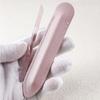 2Pcs/Set Glass Cuticle Pusher Nail File Glass Manicure Stick with Cleaning Double Sided Imitation Leather
