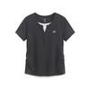 Женская футболка-henley с вышитым логотипом, имитация двух предметов
