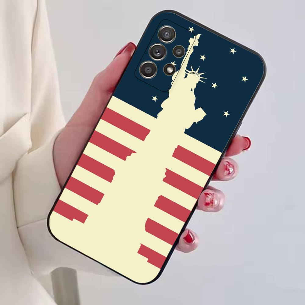 США А-Америка Флаг Чехол для Телефона для Samsung S25,S24,S21,S22,S23,S30,Ultra,S20,Plus,Fe,Lite,Note,10,Черный Чехол
