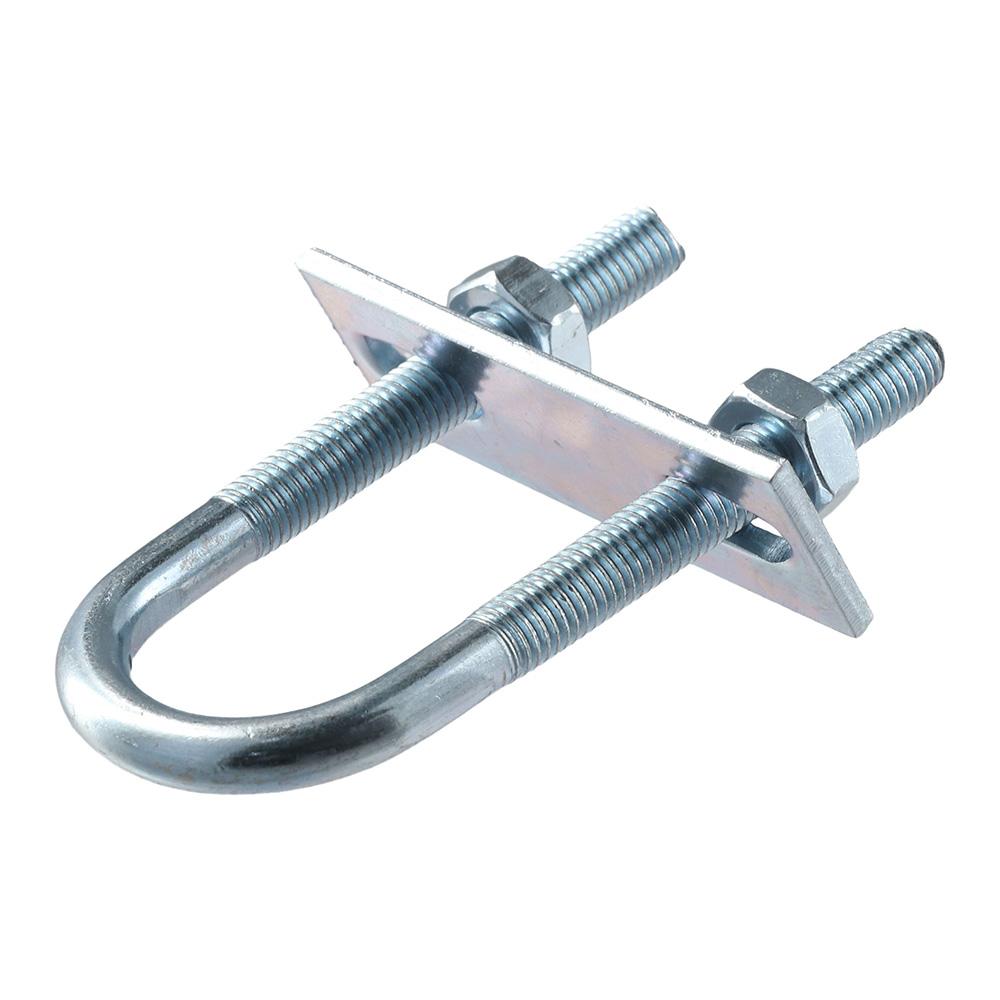 4 шт., стальные, оцинкованные круглые U-образные болты, серебристые с гайкой, шайбой, круглым изгибом, U-образным зажимом