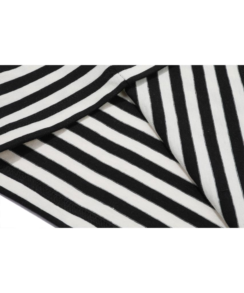 CPGN STUDIO Stripe Crop Ringer Tee Black