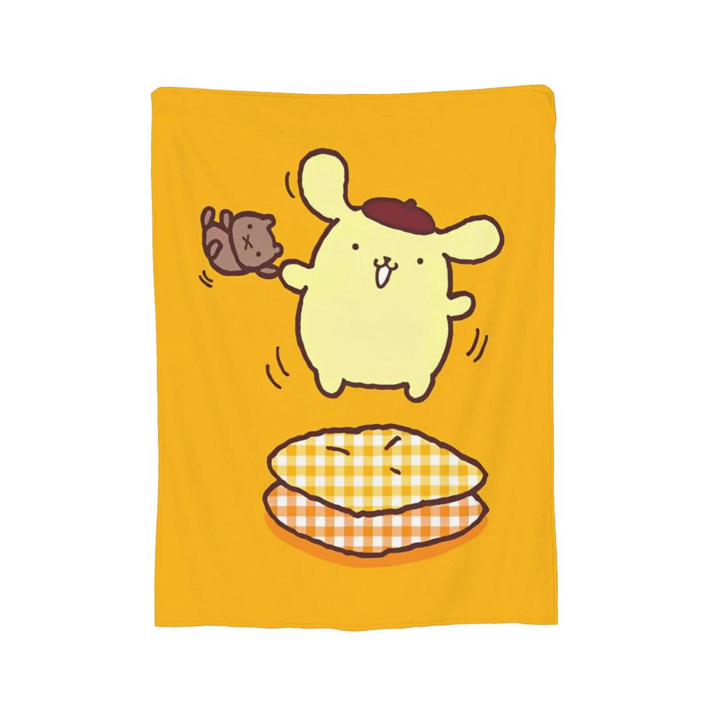 Плюшевое одеяло с помпонами Pom Pom Purin, забавное плед для дома, отеля, дивана, 150*125 см, одеяло