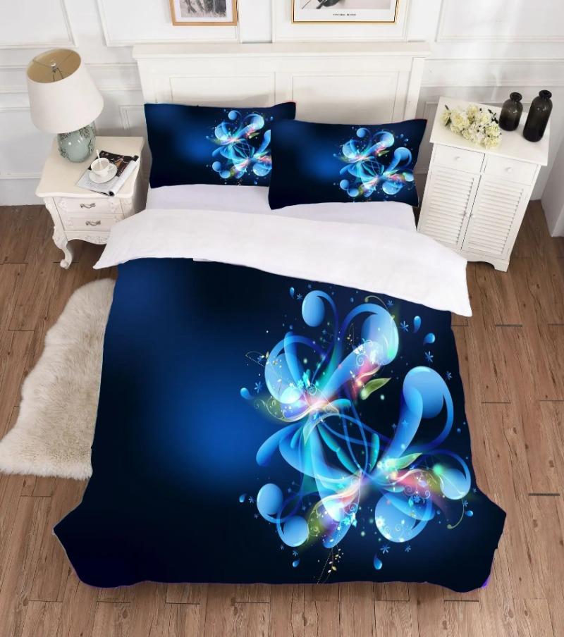 Pattern Dream Fabric Pretty Butterfly Bedding Set Purple Pink Duvet Cover Set Bedding Cartoon Singl Double Cover Bed 200X200 Hot