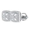 S925 Sterling Silver Sparkling Square Moissanite Stud Earrings For Women Wedding Party Fine Jewelry Gift