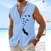 100% хлопок Liene мужские рубашки без рукавов летние пляжные модные повседневные рубашки
