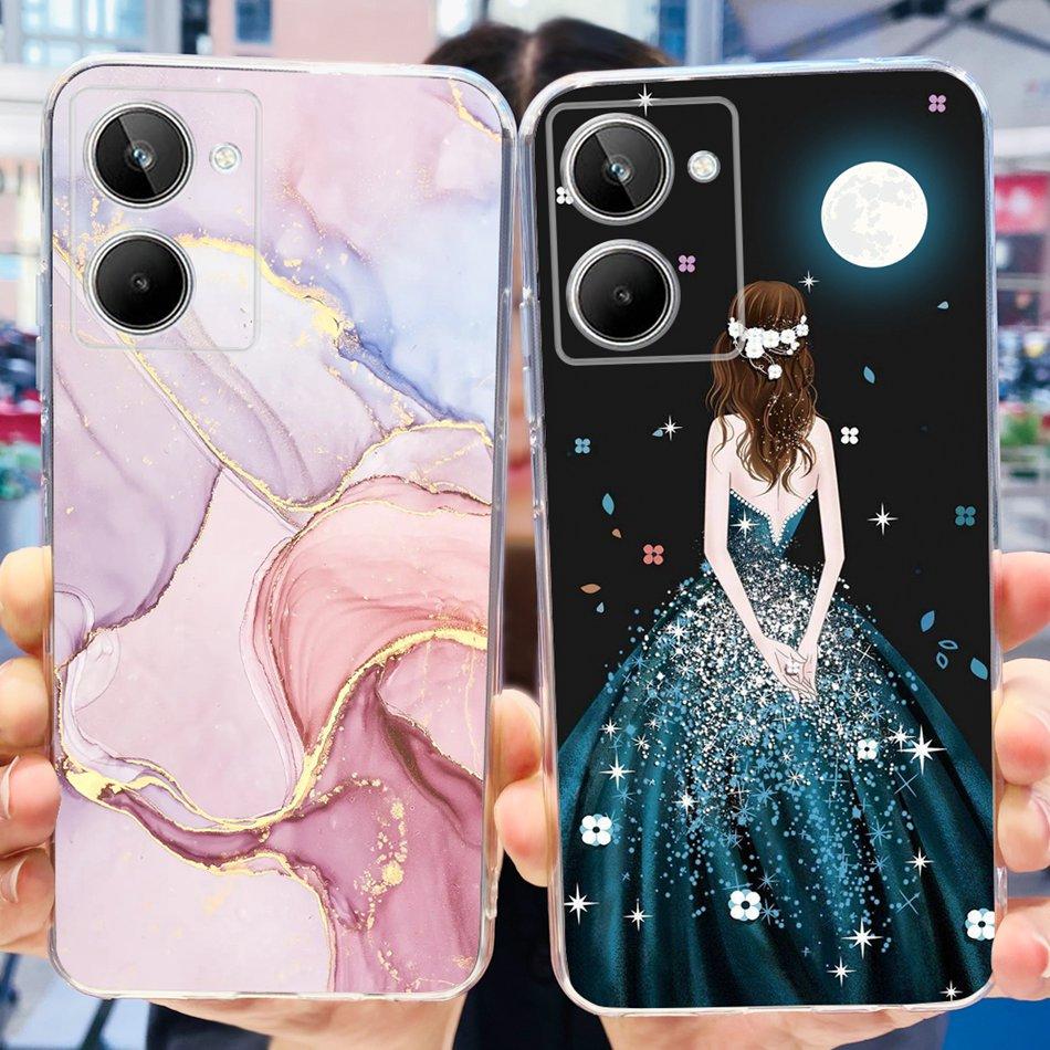 Милый чехол с рисунком Цветущего Кота для Realme 10 / Realme 10 Pro / Realme 10 Pro+ Мягкий Силиконовый TPU Чехол для Realme10 4G 10Pro Plus
