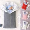 Winter Newborn Baby Warm Cartoon Knitt Swaddle Hooded Stroller Wrap Sleeping Bag