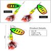 FTK 1pc Spinner Bait 7.5g 12g 17.5g Hard Spoon Bass Lures Metal Fishing Lure With Feather Treble Hooks For Pike Fishing