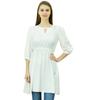 Phagun Women Tunic Top Short Kurti Elastic Waist Indian Ethnic Blouse