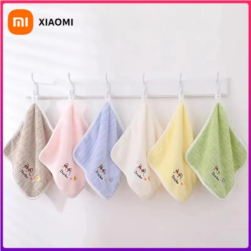 Xiaomi Комплект из 5 детских полотенец, коралловые бархатные полотенца для новорожденных, квадратные полотенца для лица, мягкие впитывающие полотенца с вышитыми мультяшными животными для дома, детские полотенца для рук