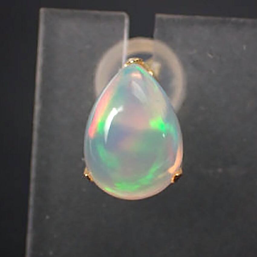 [New] K18 Pear Shape Opal Earrings [i11-7]